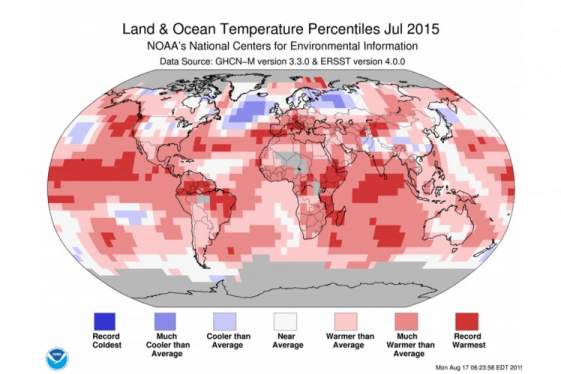 Ο Ιούλιος του 2015, ο θερμότερος όλων των εποχών