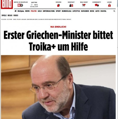 Το σχόλιο της Bild για τον Αλεξιάδη: Πρώτη φορά Έλληνας υπουργός ζητά βοήθεια από την τρόικα