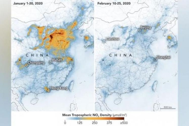 Εικόνες της NASA αποκαλύπτουν: Μειώθηκε η ρύπανση στην Κίνα λόγω κορωνοϊού