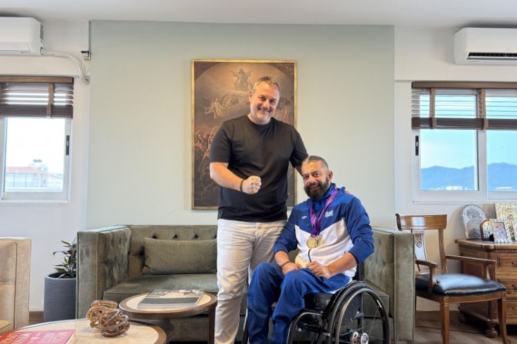 Υποδοχή του διπλού πρωταθλητή Σπύρου Λαχανά από τον Δήμαρχο Μεσολογγίου